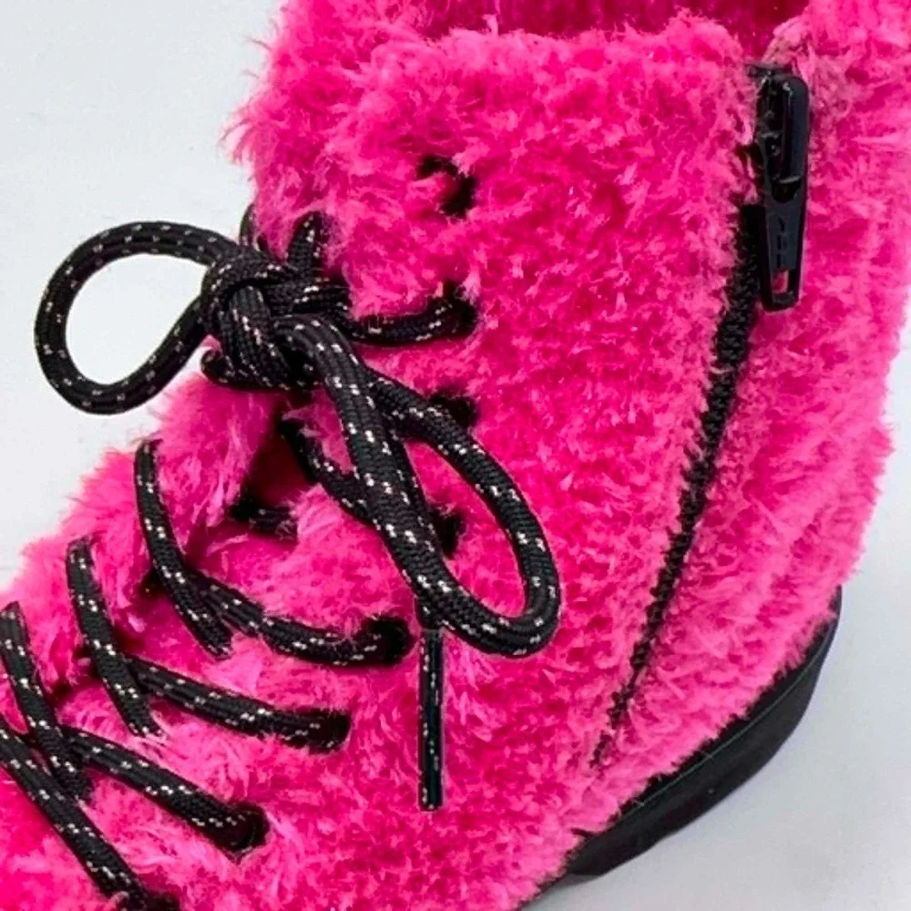 Dr. Martens 1460 Pascal Hot Pink Faux Fur Boots Big Kids US 3 UK‎ 3 EU 36 Glam